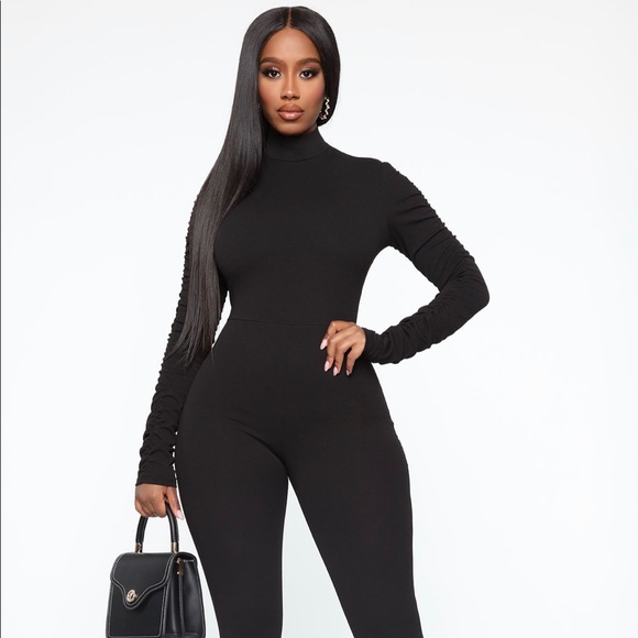 black fashion nova jumpsuit